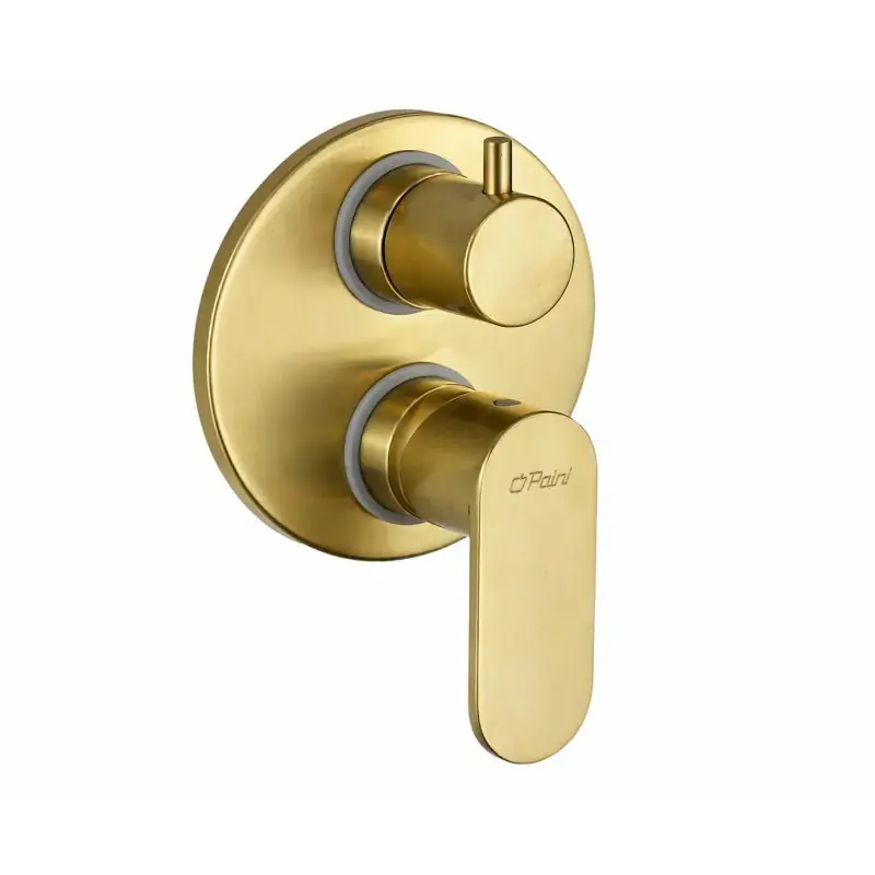 Nuova Collezione Einbau-Brausebatterie mit 2 Auslässen in gold gebürstet Paini Domus 18PJ6911