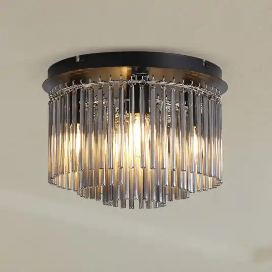 Plafoniera Swizzle, nero/grigio fumo, Ø 32 cm, vetro/metallo Economico