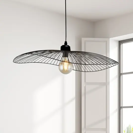 Lampada a sospensione Wave, nera, Ø 71 cm, metallo Sconto