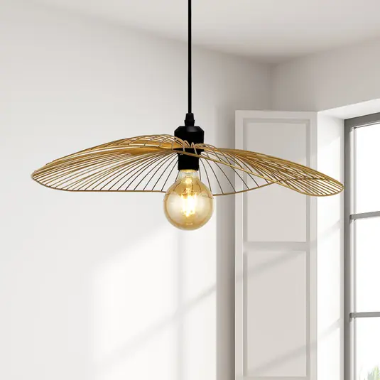 Must-Have Lampada a sospensione Wave, nero/oro, Ø 51 cm, metallo