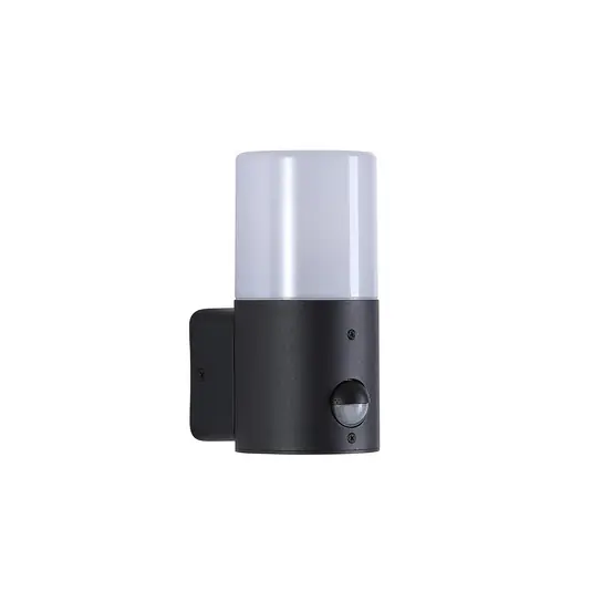 Applique da esterno Cannes, altezza 17 cm, bianco e nero, a 1 luce, con sensore Professionale