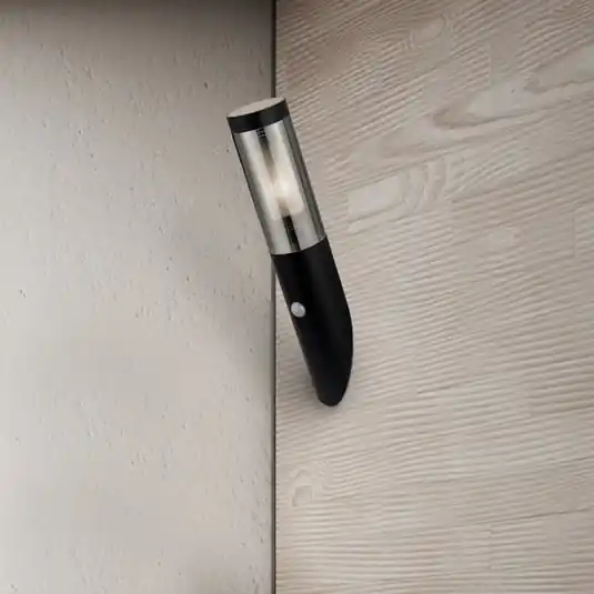 Offerta Limitata Applique da esterno Batton, altezza 40 cm, nero/grigio fumo, con sensore