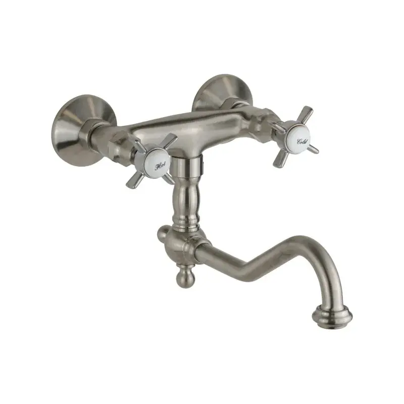 Economico Doppelhebel-Küchenarmatur in antikes Nickel farbe Gattoni London 1705117NS