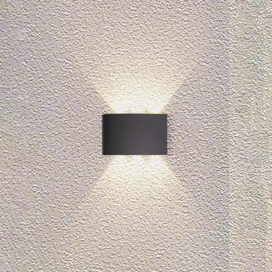 Applique da esterni LED Shadows, larghezza 18 cm, nera, metallo Di Tendenza