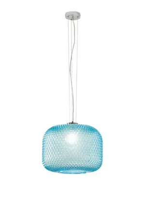 Lampada a sospensione Ashford, turchese, Ø 40 cm, vetro Novità