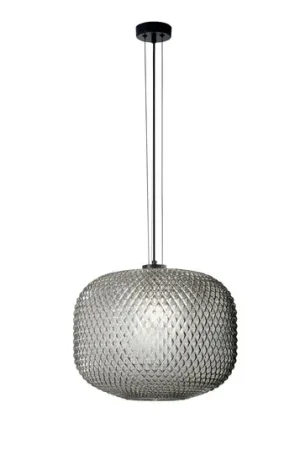 Lampada a sospensione Ashford, grigio fumo, Ø 40 cm, vetro Direttamente Dal Produttore