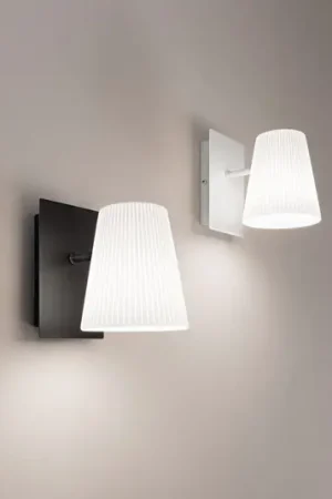 Applique Cult, bianco e nero, larghezza 11 cm, metallo/tessuto Consegna Rapida