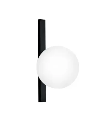 Applique Enoire, altezza 28 cm, nera, metallo/vetro, a una luce Scelto Dai Clienti