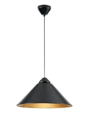 Lampada a sospensione Big Bang nera/dorata, Ø 49 cm, metallo Spedizione Espresso