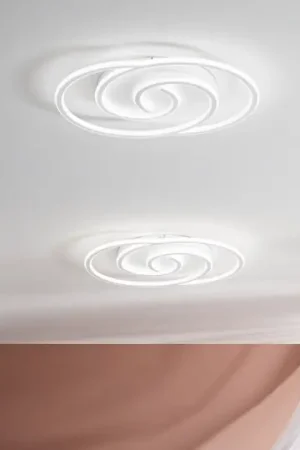 Applique a LED Cayman Ovale, bianca, altezza 60 cm, metallo CCT Esclusivo