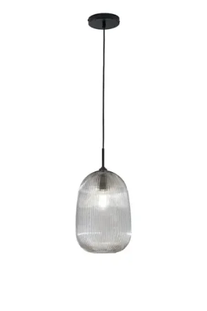 Lampada a sospensione DUKE, grigia, Ø 21 cm, vetro Economico
