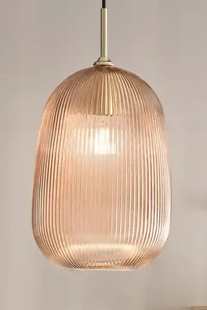 Economico Lampada a sospensione DUKE, color ambra, Ø 21 cm, vetro