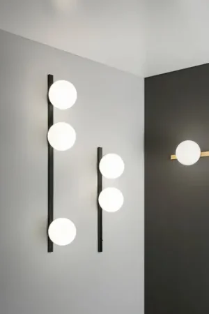 Acquista Ora Applique Enoire, altezza 90 cm, nera, metallo/vetro, a 3 luci