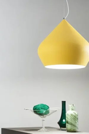 Offerta Limitata Lampada a sospensione Tholos, giallo/bianco, Ø 52 cm, metallo