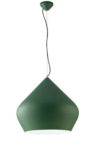 Lampada a sospensione Tholos, verde/bianco, Ø 52 cm, metallo Affare