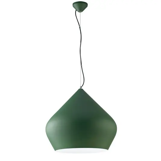 Lampada a sospensione Tholos, verde/bianco, Ø 52 cm, metallo Affare