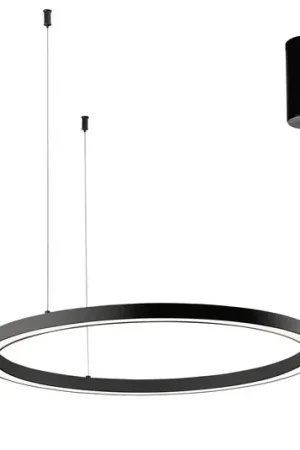 Prezzo Scontato Lampada LED a sospensione Hoop, nera, Ø 80 cm, metallo, CCT