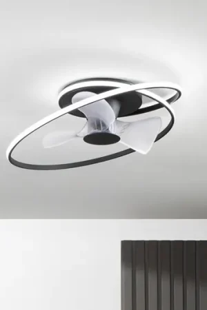 Ventilatore da soffitto LED Storm, bianco/nero, Ø 77 cm CCT, silenzioso Saldi