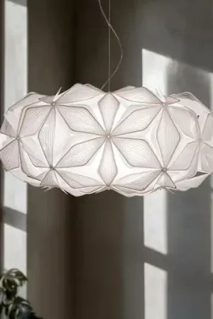 Lampada a sospensione C‘EST LA VIE, bianca/cavo trasparente, Ø 53 cm Offerta Del Giorno