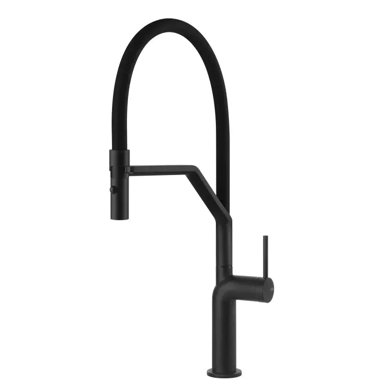 A Buon Prezzo Doppelstrahl-Mischbatterie für Küchenspüle in mattschwarz getto Gessi Stelo 60315-299