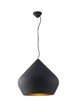 Prezzo Ridotto Lampada a sospensione Tholos, nero/oro, Ø 52 cm, metallo