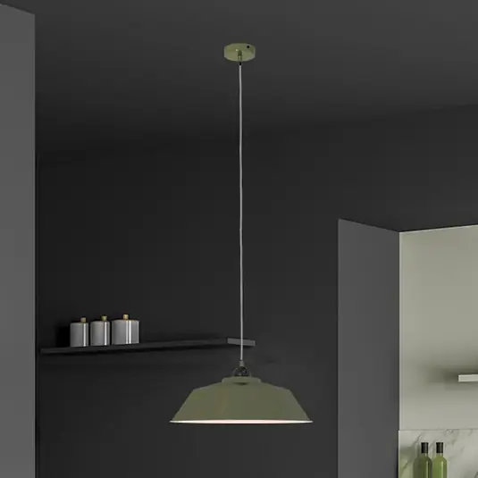 Offerta Lampada a sospensione Nove, verde, interno bianco, metallo, E27