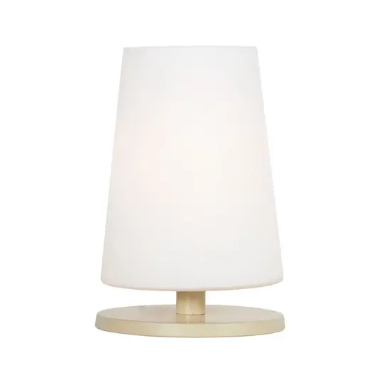 Lampada da tavolo Ancilla, color crema, altezza 26 cm, metallo, vetro, E27 Offerta Speciale