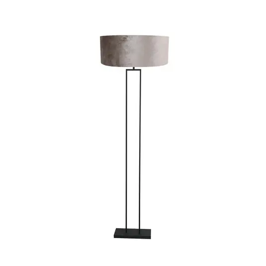 Nuovo Arrivo Lampada da terra Stang, nero/velluto argento, altezza 160 cm, E27