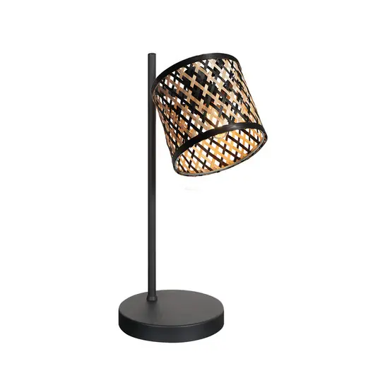 Offerta Speciale Lampada da tavolo Sumba, nera, bambù naturale/nero, E14