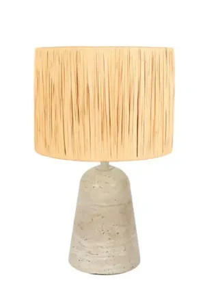 Lampada da tavolo Travino, altezza 34 cm, travertino, alghe marine, E27 Ordina Subito
