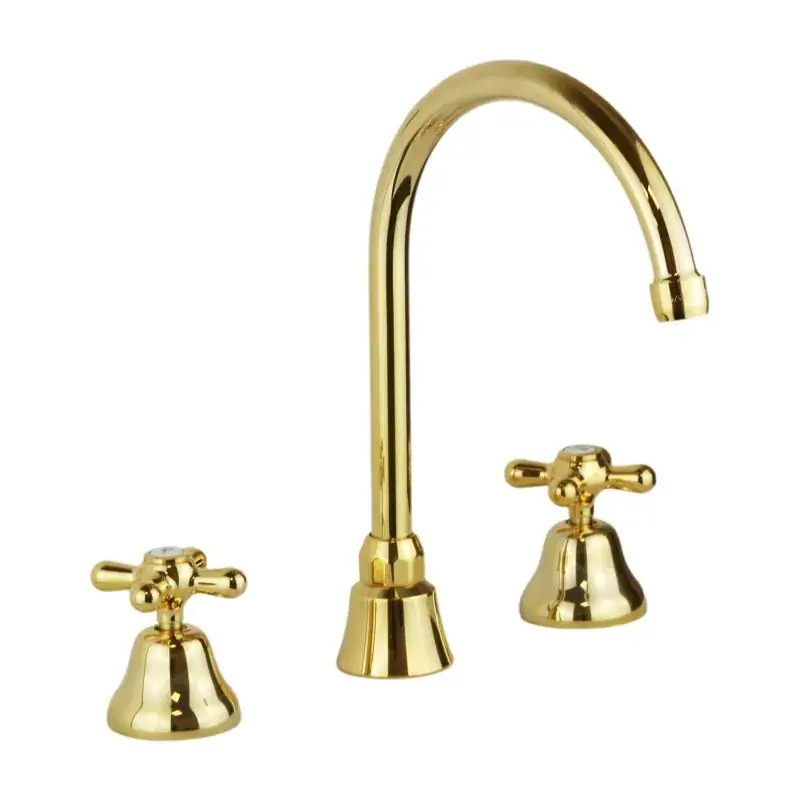Affare 3-Loch-Waschtischarmatur mit hohem Auslauf in Goldfarbe Gattoni Calypso 1109350D0