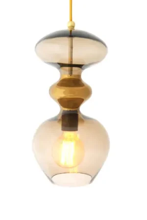 EBB & FLOW Lampada a sospensione Futura M, marrone, vetro, Ø 18 cm, E27 Nuova Collezione