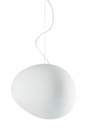 Prezzo Scontato Lampada a sospensione Foscarini Gregg Grande, bianca, altezza 40 cm