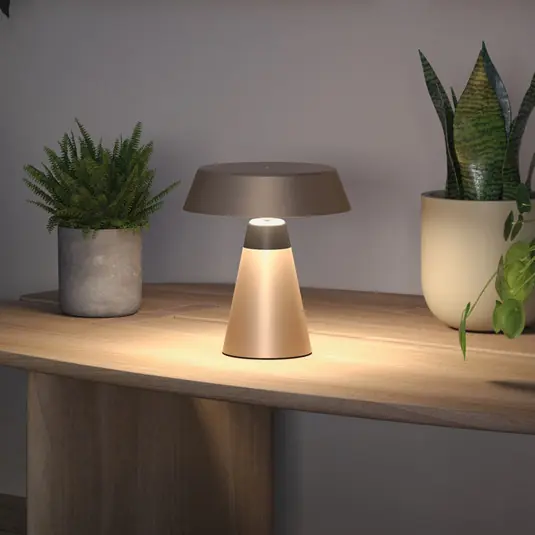 Prezzo Scontato Lampada LED da tavolo a batteria Paulmann Lirox, beige/nero, 20 cm, IP44