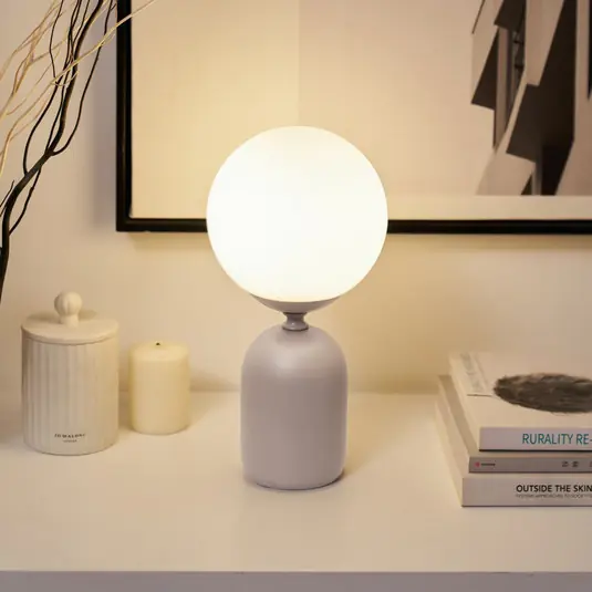 Lampada da tavolo Pauleen GLOWING CHARM, grigia, 30 cm, ceramica/vetro Esclusivo