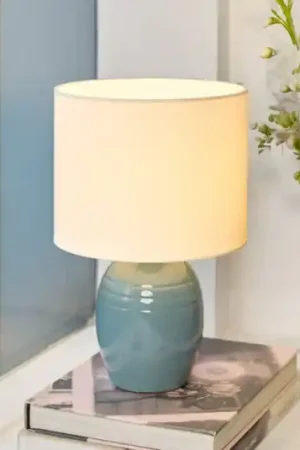 Nuovo Arrivo Lampada da tavolo Pauleen SEA RHYTHM, bianco/blu, altezza 30 cm, ceramica