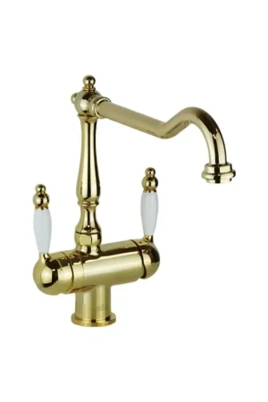 3-Wege-Spültischbatterie mit gereinigtem Wasser in Goldfarbe Webert D920821010 Nuova Collezione