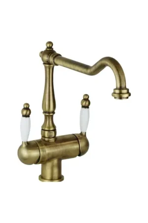 3-Wege-Spültischbatterie mit gereinigtem Wasser in Bronzefarbe Webert D920821065 Compra Oggi Stesso