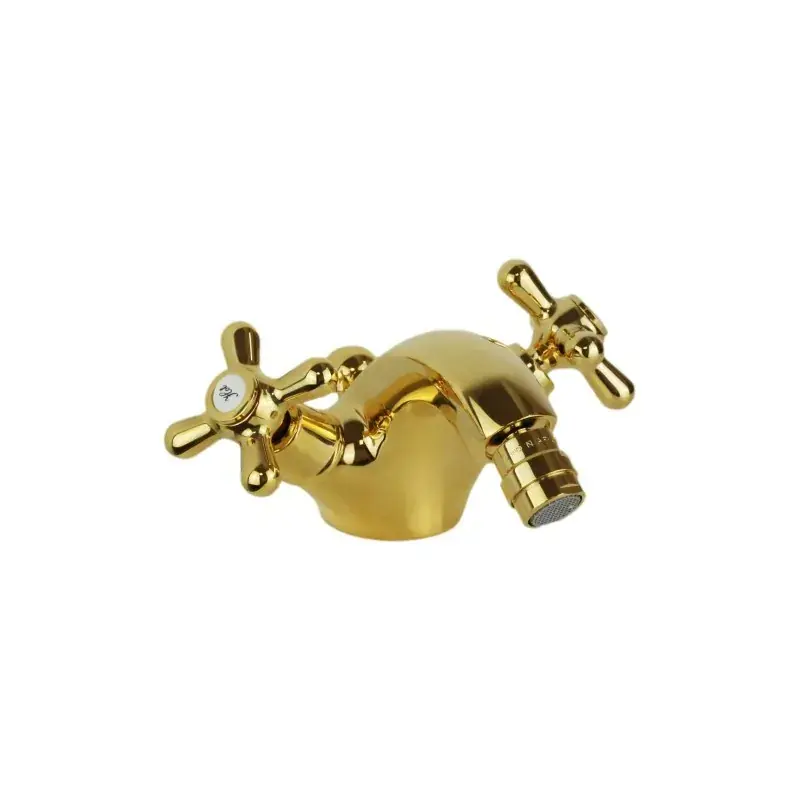 Single hole double lever bidet tap in gold color Gattoni Calypso 5931/RED0 Solo Oggi