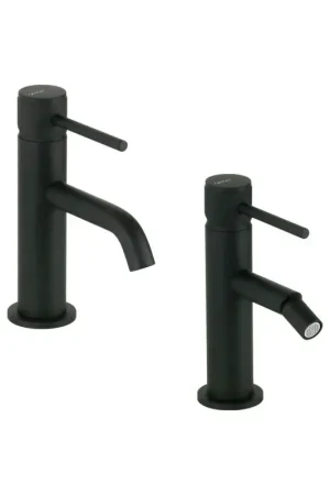 Washbasin and bidet mixer set in matt black finish with luxury handle Gattoni Beta KITBETA1NO Acquista Ora