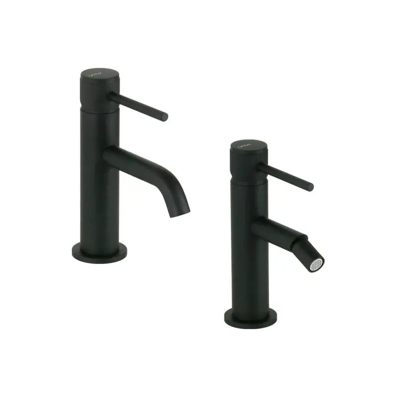 Washbasin and bidet mixer set in matt black finish with luxury handle Gattoni Beta KITBETA1NO Acquista Ora