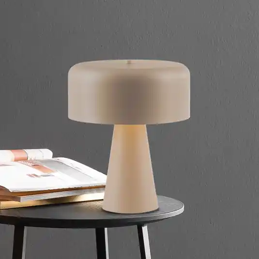 Prezzo Ridotto Lampada da tavolo PENTO, beige, altezza 35 cm, metallo, E27