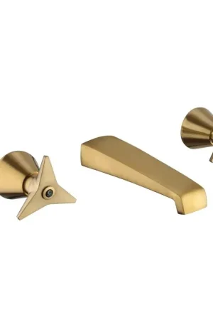 3-hole wall mounted basin mixer in brushed brass finish Mamoli Gio Ponti 45190000002G Promozione