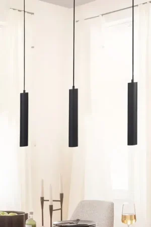 Lampada LED a sospensione DANTE, nera, 3 x GU10, lunghezza 90 cm, metallo Più Venduto