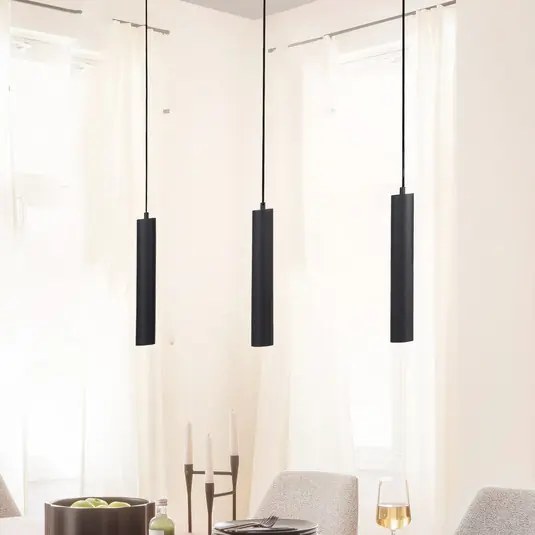 Lampada LED a sospensione DANTE, nera, 3 x GU10, lunghezza 90 cm, metallo Più Venduto