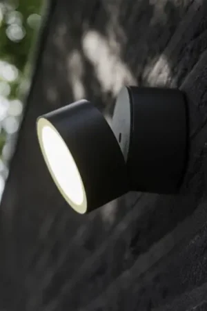 Direttamente Dal Produttore Applique da esterni LED TRUMPET, grigio scuro, Ø 9 cm, metallo, IP54