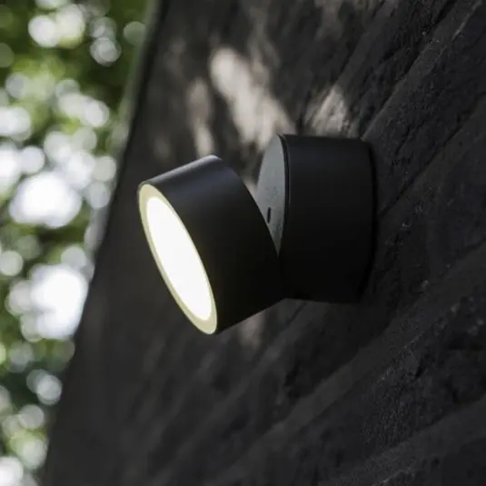 Direttamente Dal Produttore Applique da esterni LED TRUMPET, grigio scuro, Ø 9 cm, metallo, IP54