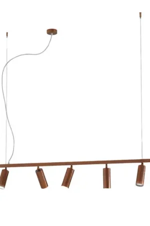 Lampada a sospensione 7531, legno brunito, a 5 luci, GU10 Più Venduto