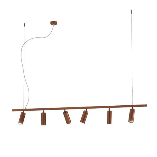 Lampada a sospensione 7532, legno brunito, a 6 luci, GU10 A Buon Prezzo