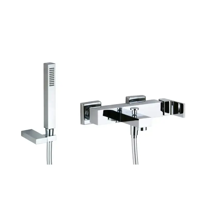 External bath mixer with hand shower Gattoni SQUARE 2500/25C0 Must-Have